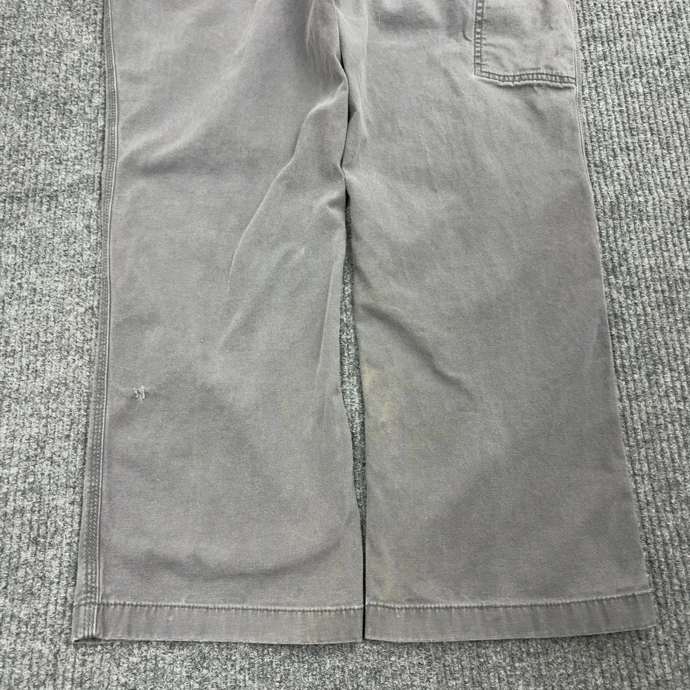 Carhartt Carpenter Pants Mens 34x32 Gray Canvas Relaxed Fit Utility Workwear